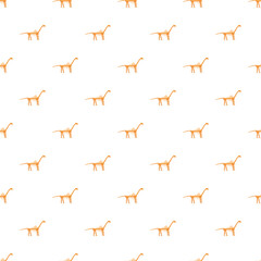 Orange dinosaur skeleton shapes creating a seamless prehistoric pattern © nsit0108