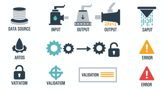 Data Processing and Analysis Workflow Icons
