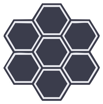 Cluster of Seven Interlocking Hexagons Creates a Central Geometric Flower Design