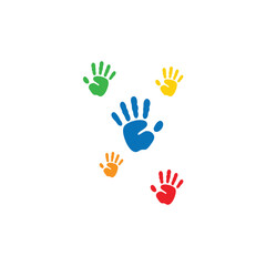 Obraz premium Autism Awareness Day with Colorful Hands. Vector illustration.