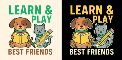 Learn Play Best Friends Mascot Design © Mohammedraihanul