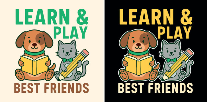 Learn Play Best Friends Mascot Design