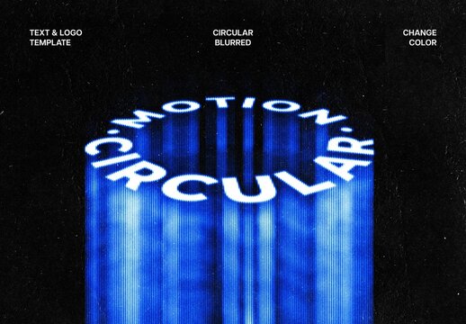 Circular Blurred Text Effect &ndash; Glowing Typography for Logo, Poster & Branding (PSD)