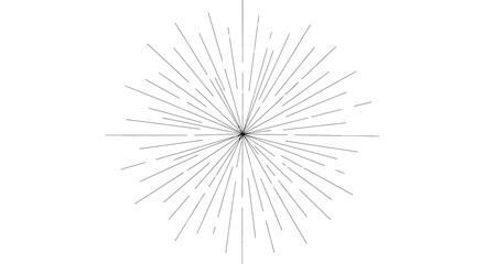 Obraz premium Abstract burst of dotted lines radiating from center, black and white graphic
