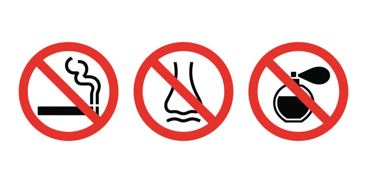Odor control anti smell icon set featuring fresh air hygiene protection and deodorizing vector symbols