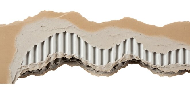 Brown corrugated cardboard box with zigzag pattern, packaging brown cardboard box