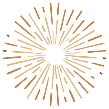 Abstract sunburst lines exploding outwards in warm earth tones on white background