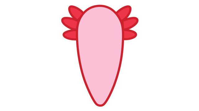 Cute pink axolotl vector icon illustration on white background with editable stroke, adjustable stroke weight, customizable line weight, thin line design, and stroke for reptile and amphibian art.