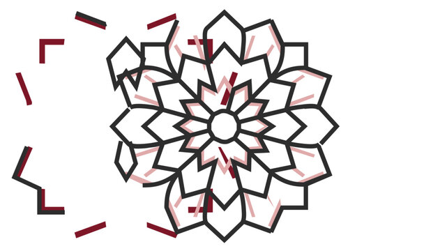 Sophisticated dahlia blossom vector graphic with modifiable outlines. This tailored botanical line design features variable path thickness and slender contours for high-end nuptial stationery.