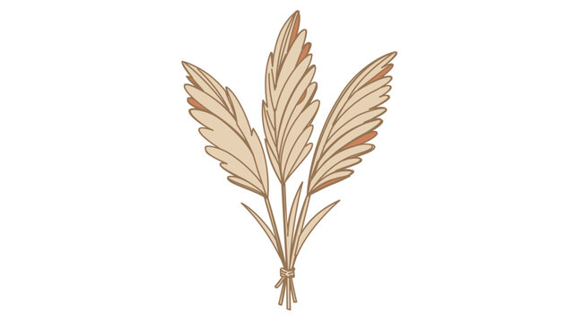 Aged meadow grass vector graphic for bohemian-style floral sets. This adjustable-outline icon offers modifiable stroke density for wedding embellishments and simple plant-focused designs.