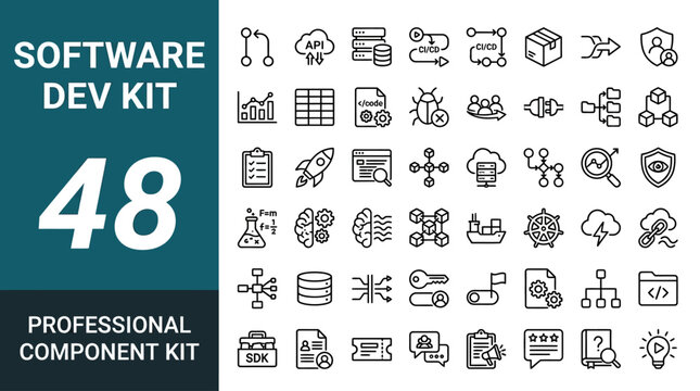 Software Development Kit Icons A Comprehensive Collection for Professional Component Kits