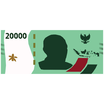 vector of rupiah currency with a nominal value of 20000