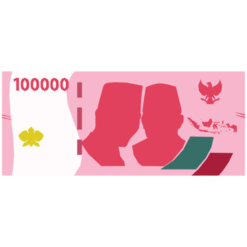 vector of rupiah currency with a nominal value of 100000