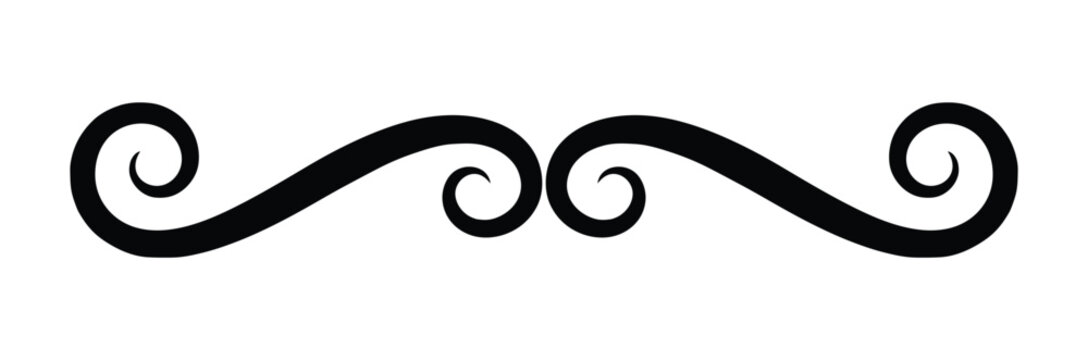 Elegant Symmetrical Swirl Flourish Decorative Scroll Divider Vector
