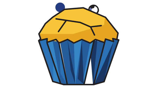 Vibrant blueberry muffin vector icon illustration for picnic and outdoor dining. Features an editable stroke, adjustable line weight, customizable stroke weight, and thin line style design.