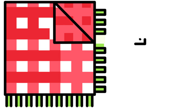 Crimson gingham rug for open-air meals and woodland excursions; a versatile linear graphic with modifiable contours, perfect for seasonal relaxation and park gathering themes.