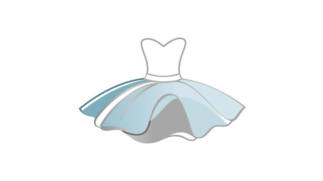Elegant ballet tutu vector icon illustration with editable stroke, adjustable line weight, and customizable stroke weight. Blue dance costume thin line graphic for ballet performance and theater.