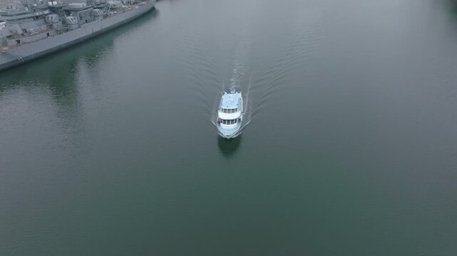 USS Iowa San Pedro Los Angeles Drone Aerial View