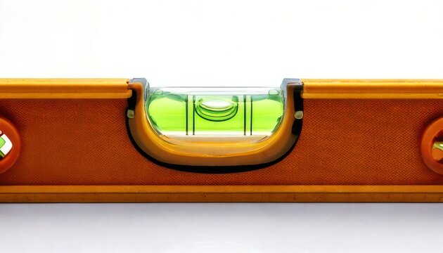 Close-up of a spirit level showing perfect horizontal alignment.