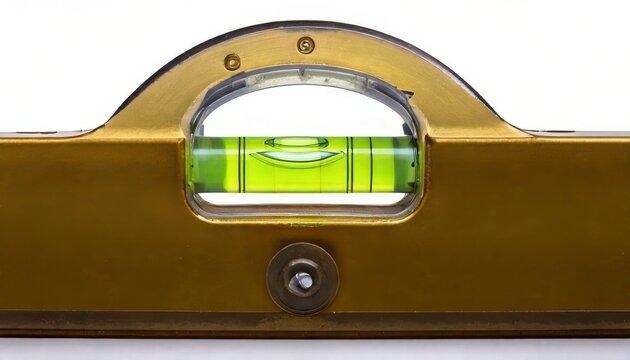 Close-up of a spirit level showing perfect horizontal alignment.