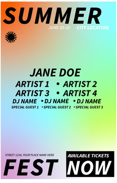 Gradient modern typographic summer poster