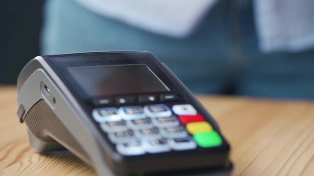 Contactless Payment with Smartphone NFC Terminal 4K