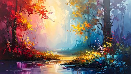 Fototapeta premium Vivid forest pathway
