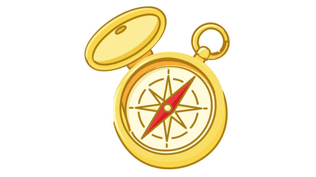 Shining golden star-shaped navigation tool icon. This premium vector graphic with modifiable line thickness is perfect for trek maps, sea voyages, and outdoor quest branding illustrations.
