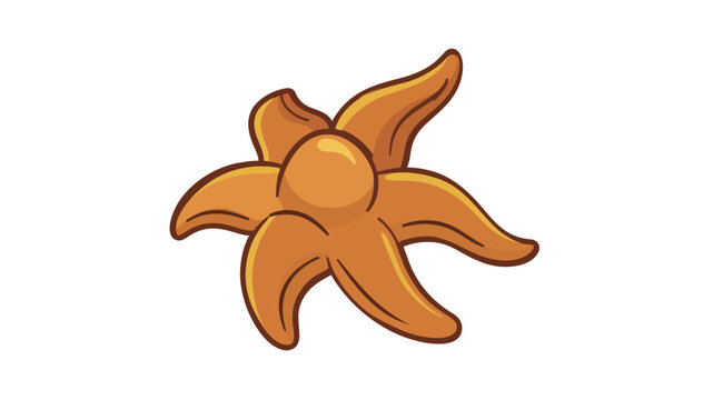 Ingenious ochre pentagonal plant component drawing for sorcery mixtures and mythic chemistry, providing a re-workable outline, manageable line density, and narrow profile appearance.