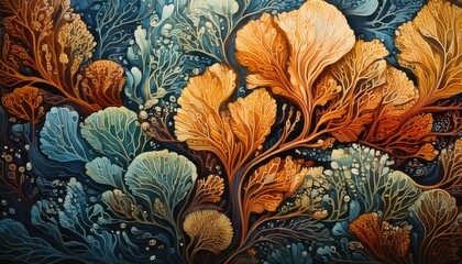 Fototapeta premium Abstract Botanical Garden - A Symphony of Colors and Textures in Nature.