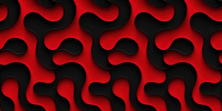 Abstract dark red and black swirling organic shapes with shadow effect.