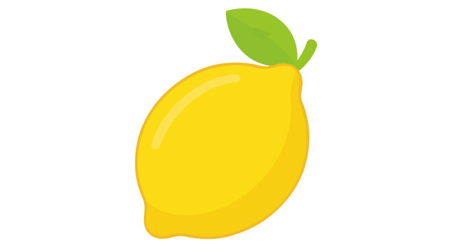 Bright citrus lemon graphic with a vibrant emerald leaf, ideal as an organic ingredient icon, a fresh produce symbol, or a mystical alchemy component in fantasy themed projects.
