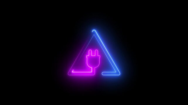 Electric plug with lightning bolt icon animation background transparent