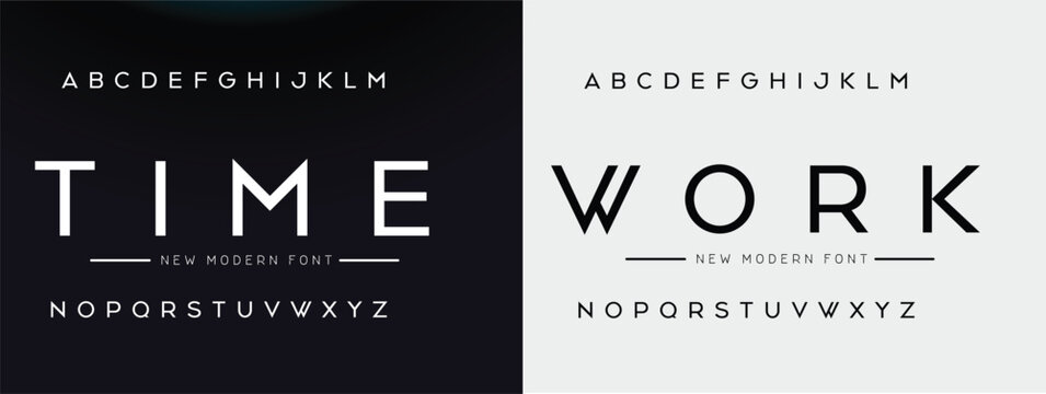 Futuristic modern techno sci fi bold display stencil font, abstract geometric clean monospaced letter set typeface