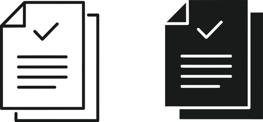 Checklist icon set line and solid styles for task management © SHARIF