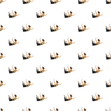 Repeating skydiver pattern showing a person freefalling on white background