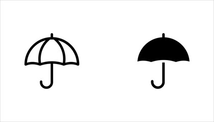 Simple umbrella outline icon with clean black stroke style. Suitable for weather, rain protection, insurance, safety, monsoon, forecast, and protection related visual designs. © Muhammad