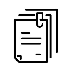 Fototapeta premium Simple clipboard document line icon with minimalist black outline style. Perfect for checklist, report, office, paperwork, administration, task management, and documentation concepts.