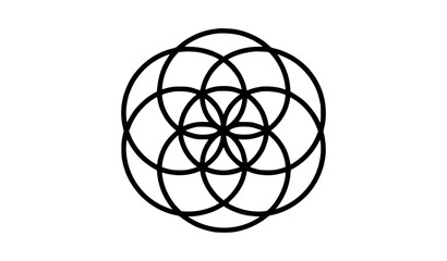 Fototapeta premium Modern Seed of Life Geometry Vector Icon for Spiritual and Meditation Design