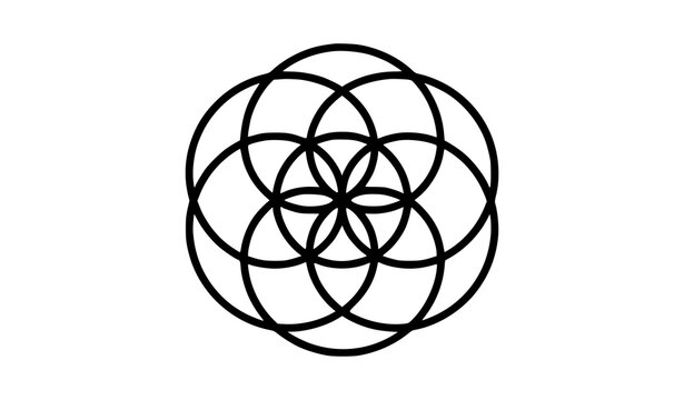 Modern Seed of Life Geometry Vector Icon for Spiritual and Meditation Design