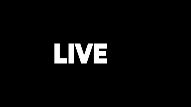 live button Animation on transparent background, Simple live streaming icon animation, live streaming and broadcast icon