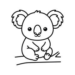 Cute Polar Bear Cub Sitting Cartoon Vector Illustration Line Art Animal © Aziz.JPEG Stock 