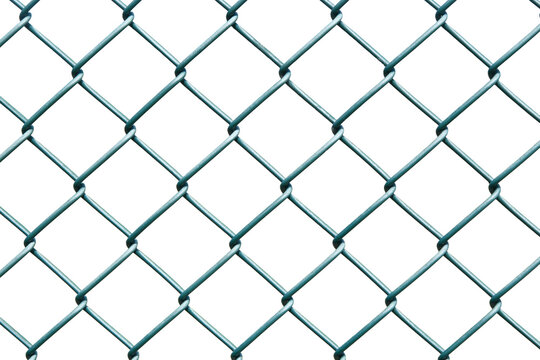 Freigestellter isolierter Maschendraht Metall Zaun mit transparentem Hintergrund im PNG Format