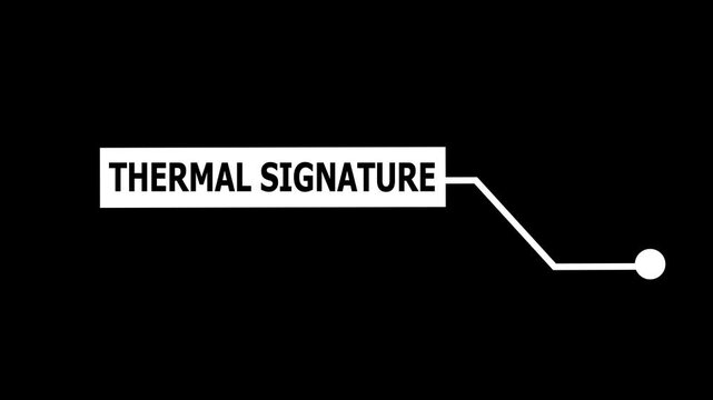 Thermal signature callout overlay with minimalist for scientific analysis, industrial monitoring, and advanced technology data visualization presentations