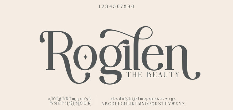 Elegant typography beauty fashion elegant minimalist serif italic fonts decorative wedding vintage retro logos. Minimal luxury font alphabet logo. Vector illustration