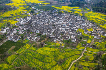 Fototapeta premium Aerial View of Lu Village, Yixian County, Anhui Province, China.