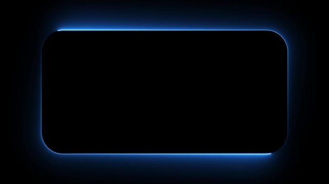Abstract glowing neon light rectangle border, Futuristic light effect isolated, neon square rectangle picture frame icon animation 4k video