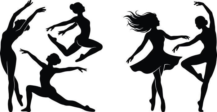 Silhouette of two people dancing in black and white couple dancing dance partners des