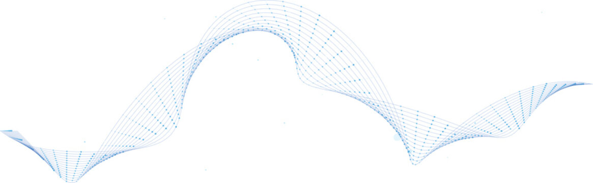 Abstract dna helix structure, futuristic digital wave, scientific background, genetic code representation, molecular biology