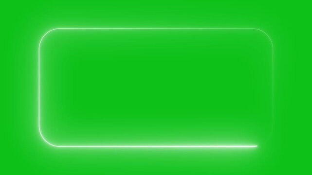 Square rectangle picture frame square two moving neon lights overlay 4K graphic animation video abstract glowing neon rectangle frame animation green screen 4k